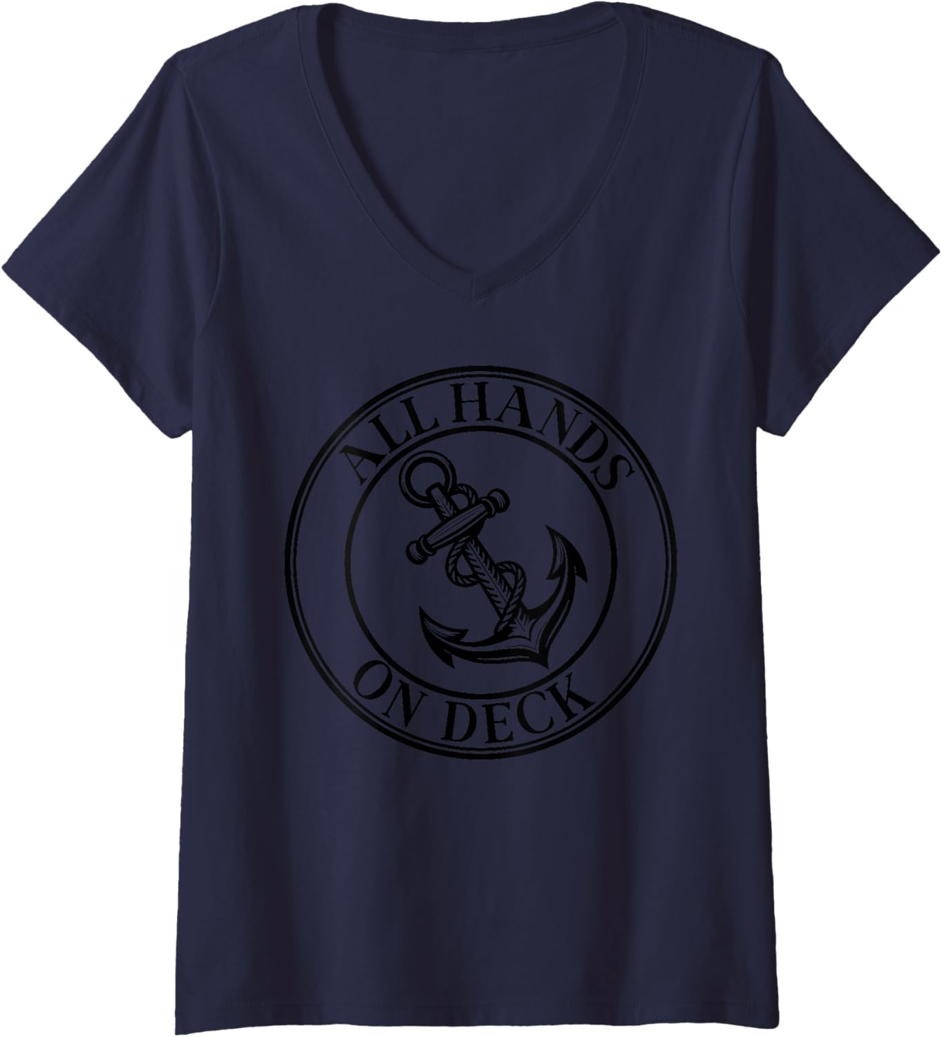 Womens All Hands On Deck Funny Boating V
