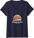 Womens Cedar Island Nc Vintage Boating 70S Retro