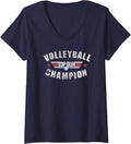 Womens Top Gun Volleyball Champion Logo Action Movie V Neck