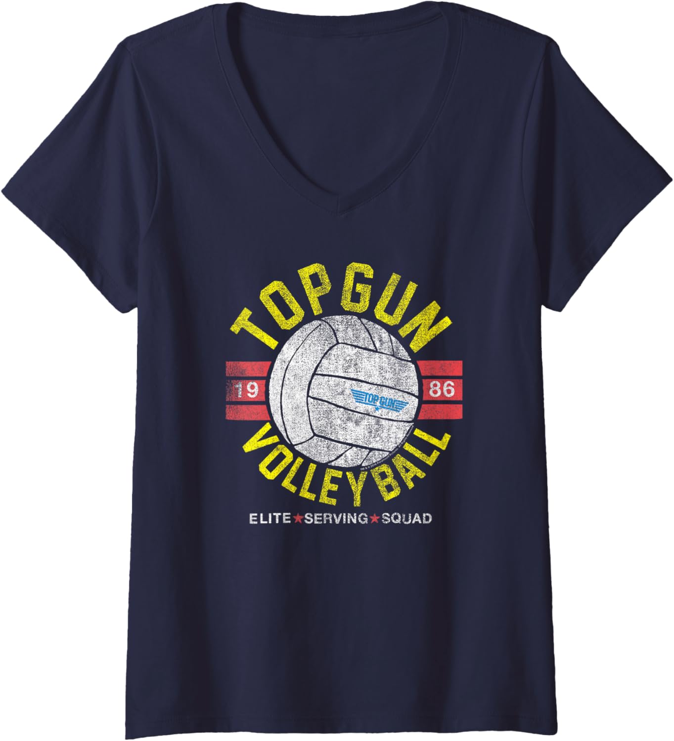 Womens Top Gun Volleyball Elite Serving Squad Action Movie V Neck