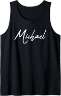 Beautiful Handwritten Font Michael Calligraphy Tank Top