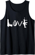 Love Weapons Guns Grenades Knives Assault Rifle Guns T Shirt Tank Top