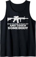 American Flag Machine Gun Rifle T Shirt Men Women Adults Tank Top