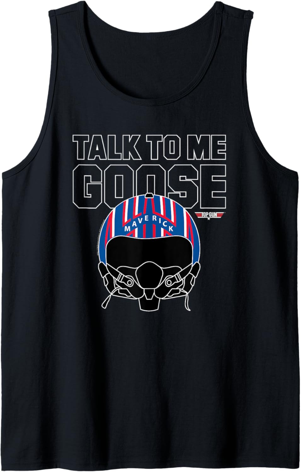 Top Gun Talk To Me Goose Maverick Helmet Tank Top