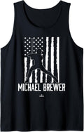 Distressed Flag Swing Michael Brewer Prospect Baseball Fan Tank Top