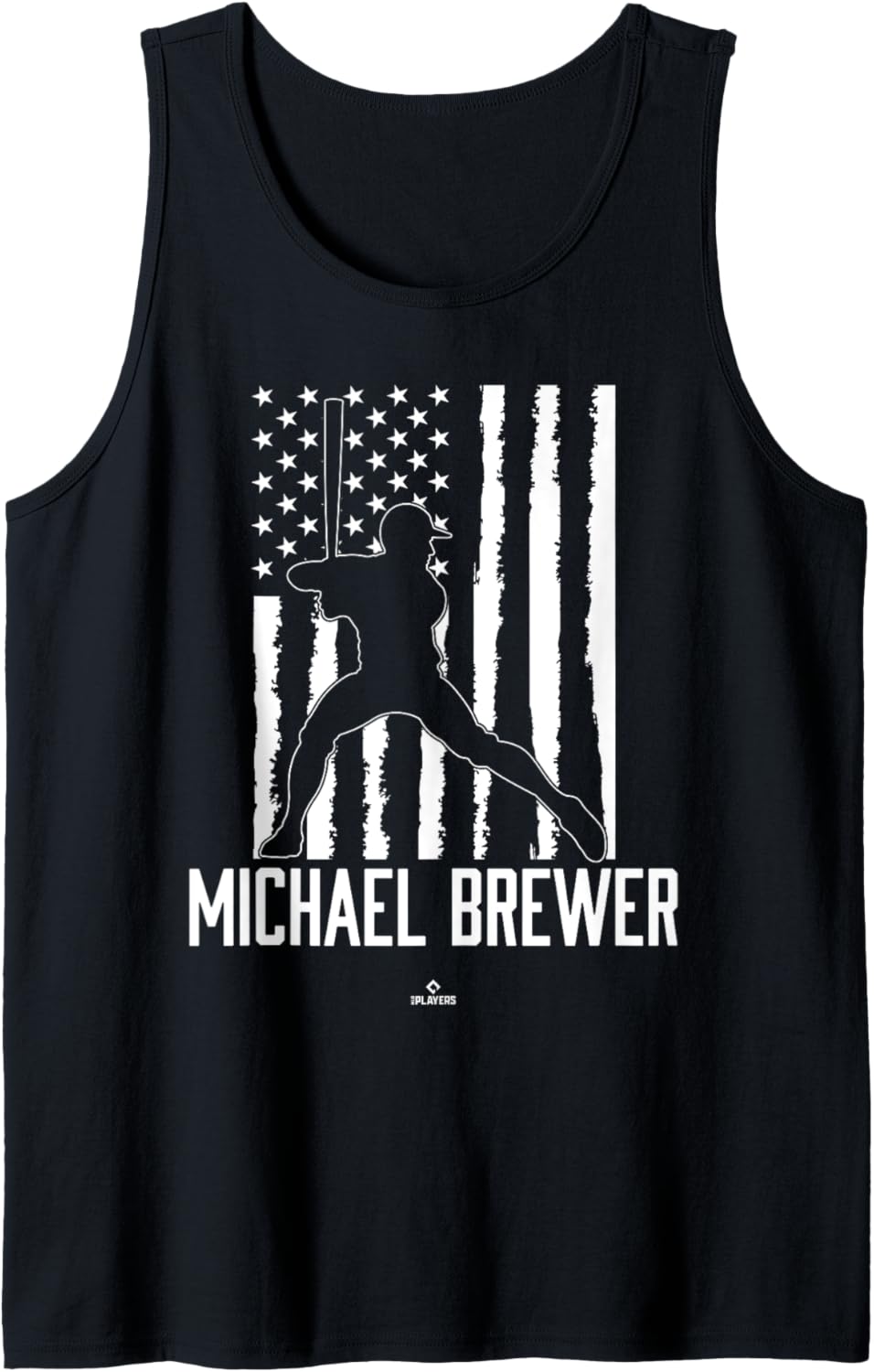 Distressed Flag Swing Michael Brewer Prospect Baseball Fan Tank Top