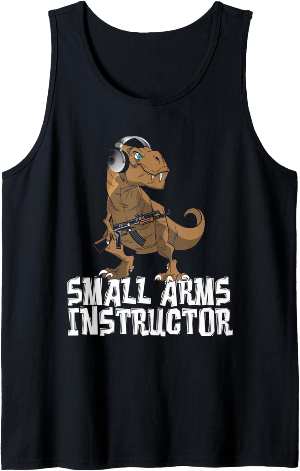 Small Arms Instructor Funny T Rex Dinosaur Gun T Shirt Tank Top