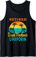 Retired Diesel Mechanic Uniform Tropical Island Retirement Tank