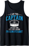 Captain Funny Boating Sailing Boat Anchor Nautical Tank