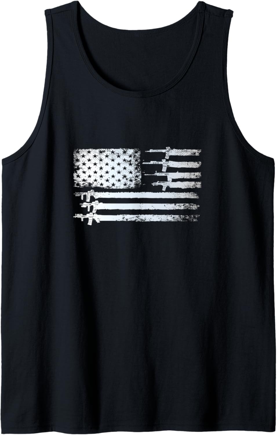 Guns Flag Distressed Tshirts Veterans Hunters Tank Top
