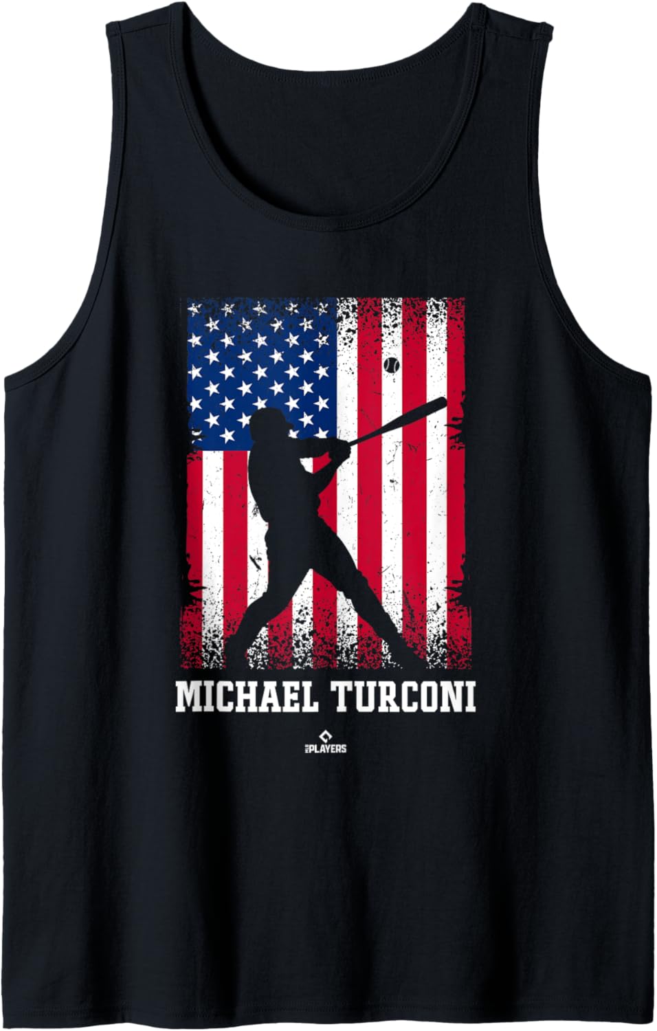 American Flag Swing Michael Turconi Prospect Baseball Fan Tank Top