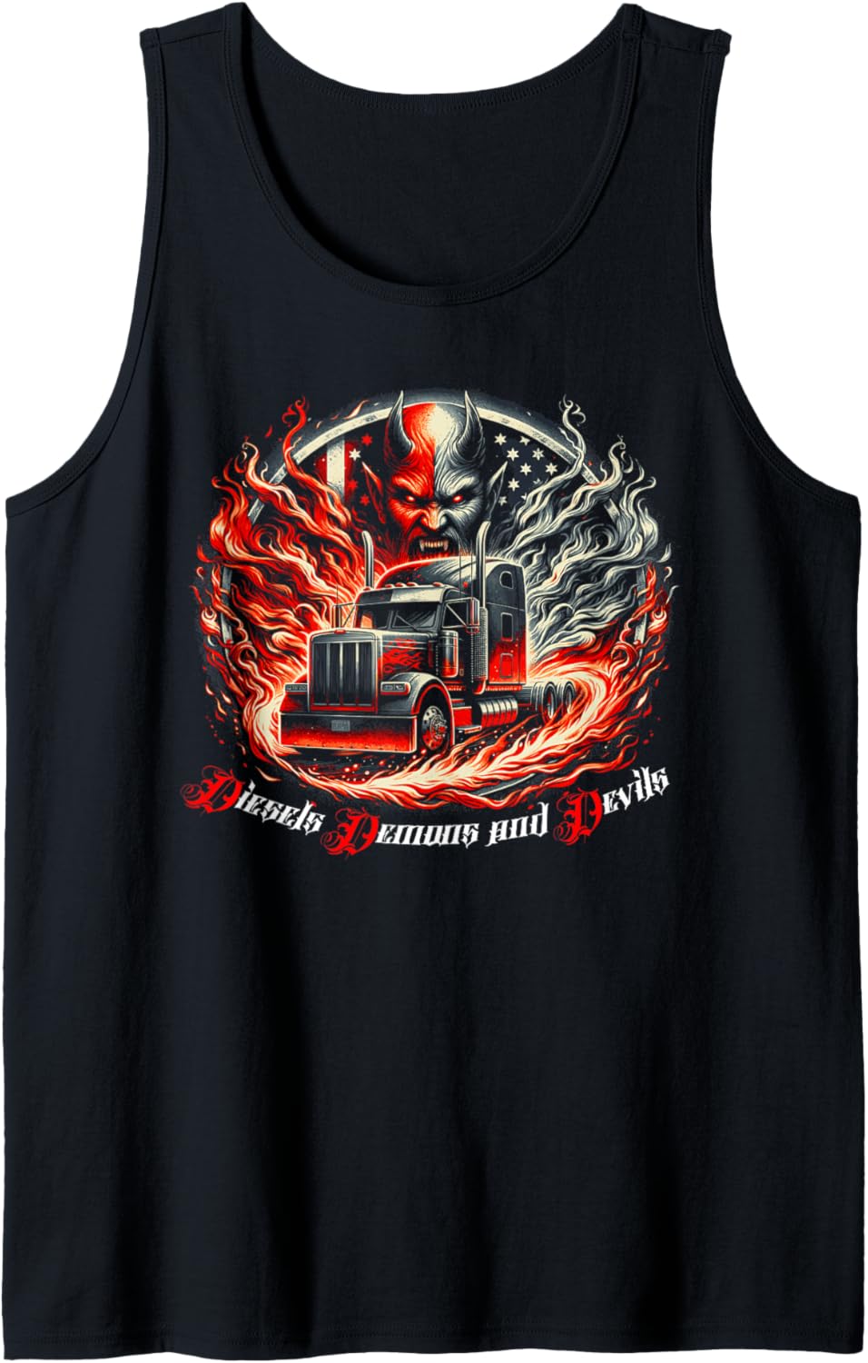 Diesels Demons Devils Big Rig American Flag Diesel