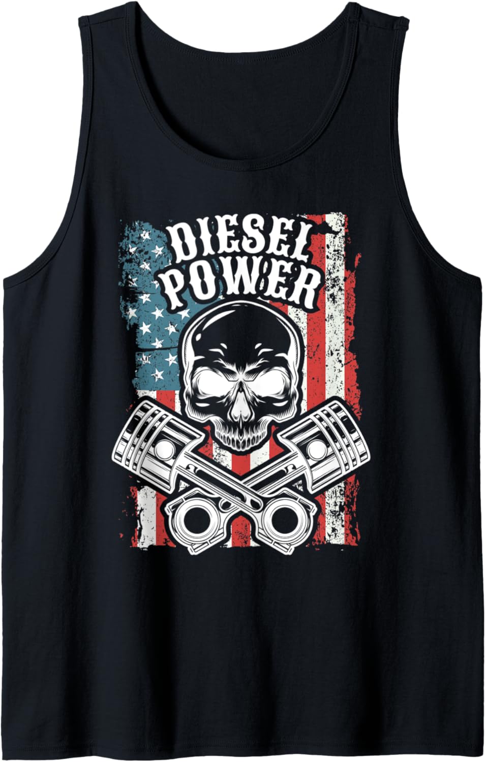Mechanics Usa Flag Diesel Power Tank Top