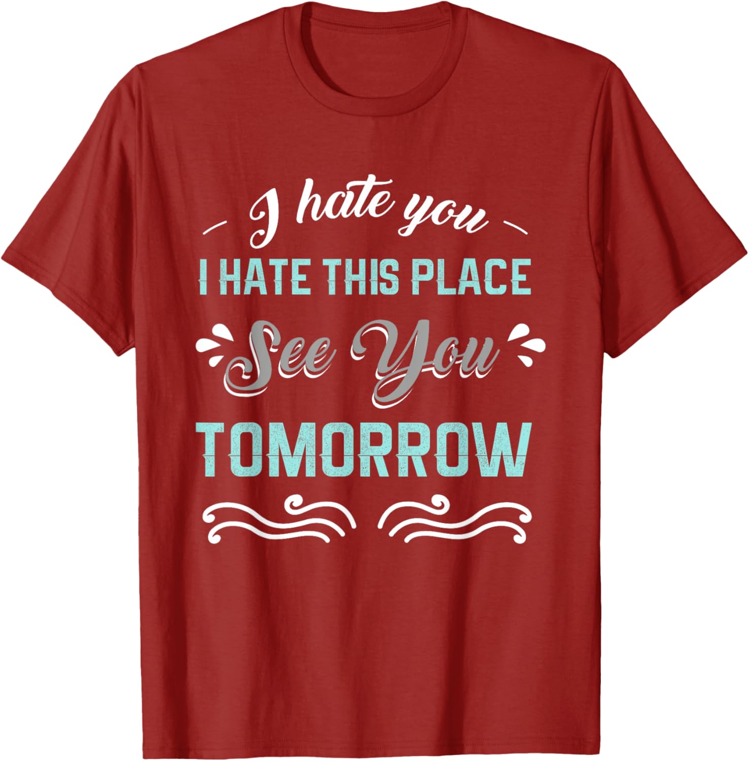 I Hate You I Hate This Place See You Tomorrow Funny