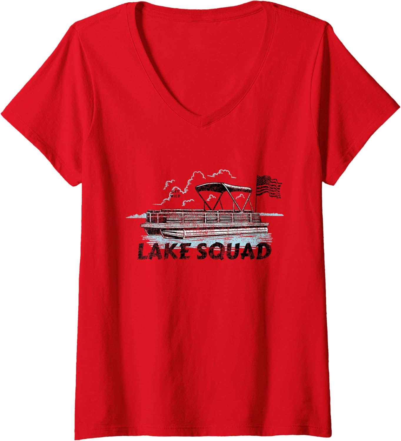 Womens Lake Squad Party Barge Us Flag Boat