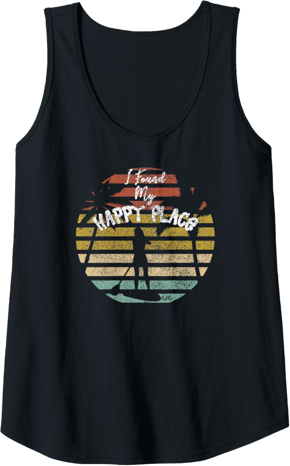 Womens Women Kids SUP Shirt I Found My Happy Place Stand Up Paddle Tank Top