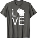 Vintage Wisconsin Love Map In Place Of O WI State