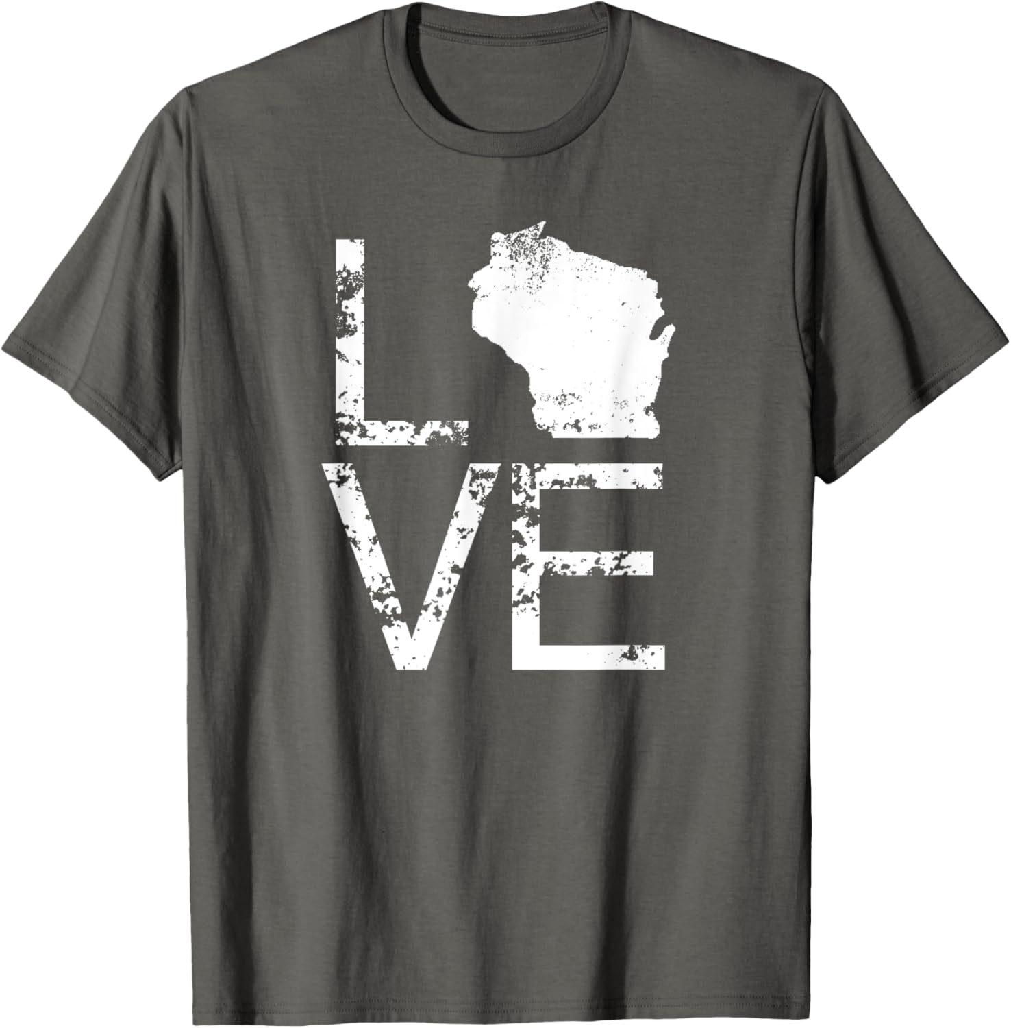 Vintage Wisconsin Love Map In Place Of O WI State