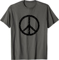 Distressed Vintage Peace Sign Tee Shirt Trendy Hippy T Shirt