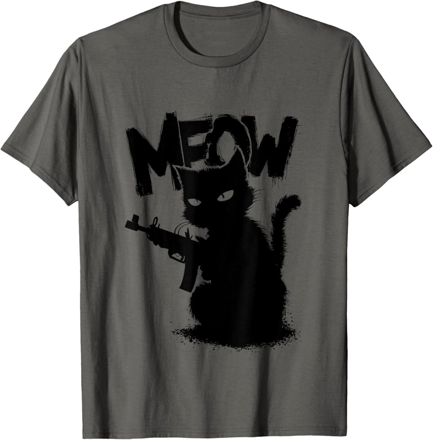 Funny Cat With Gun Meme Humor Design Men Women