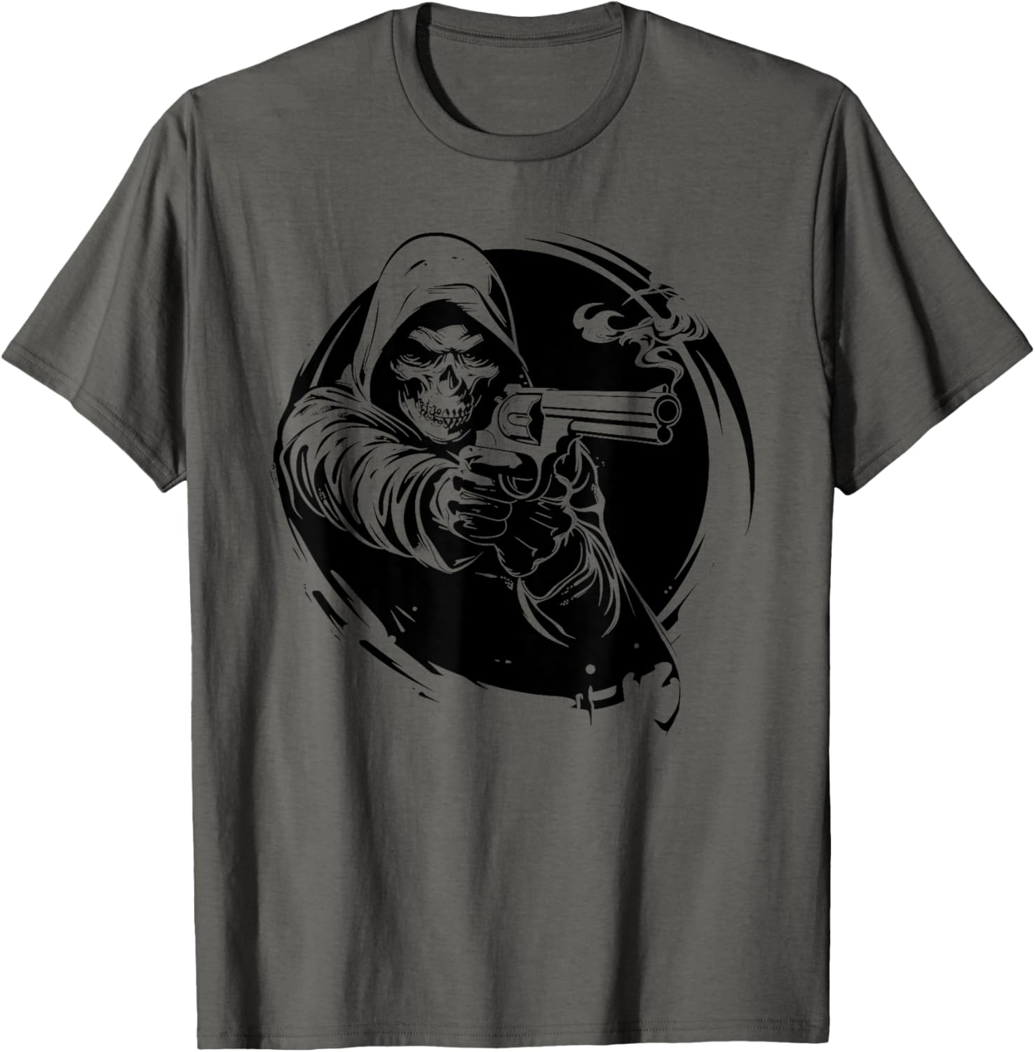 Funny Skeleton Reaper Gun Halloween Scary Men Women