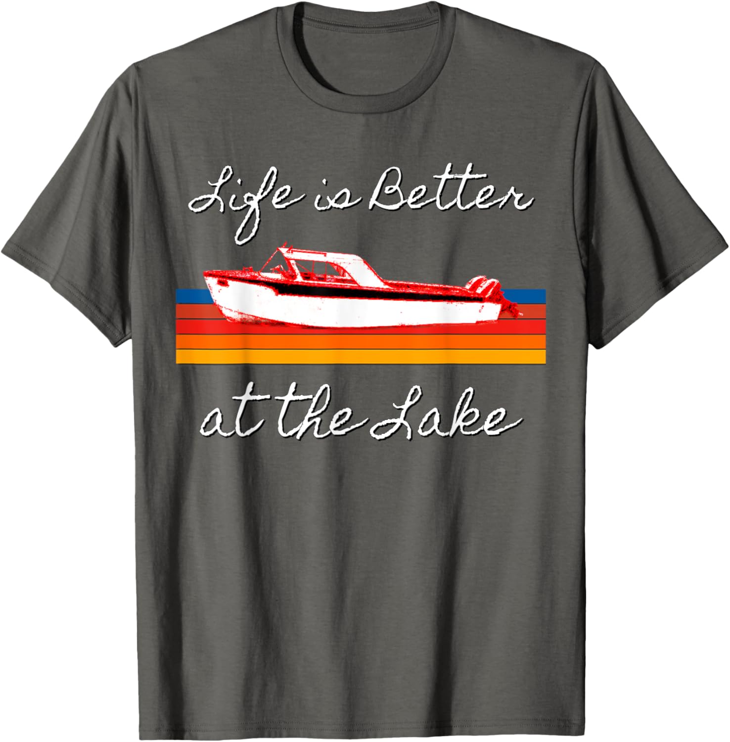 Lake Life Lake Vacation Vintage Boat