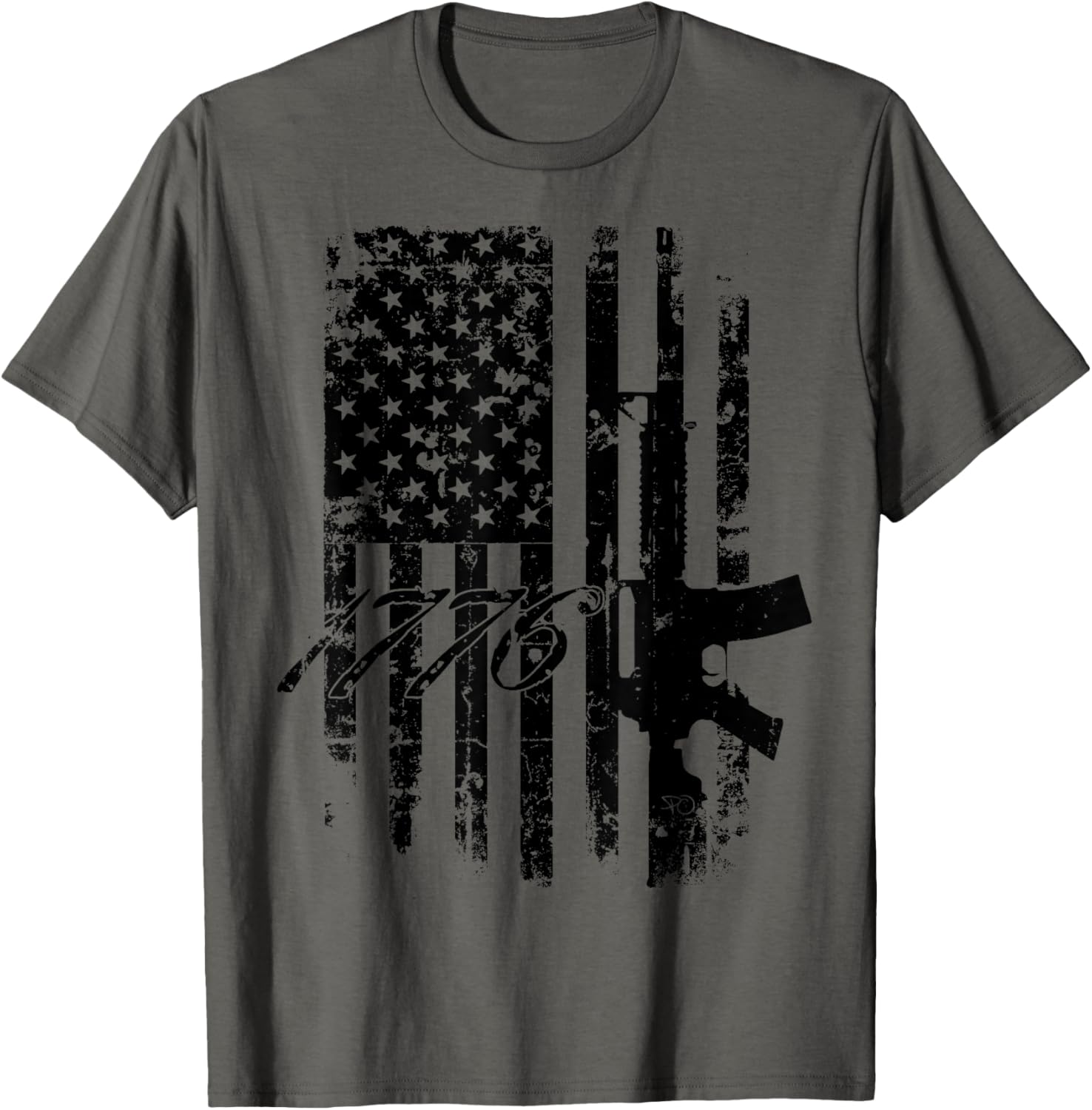 Ar 15 Distressed Usa Flag Military Gun Rights 1776 Women Men