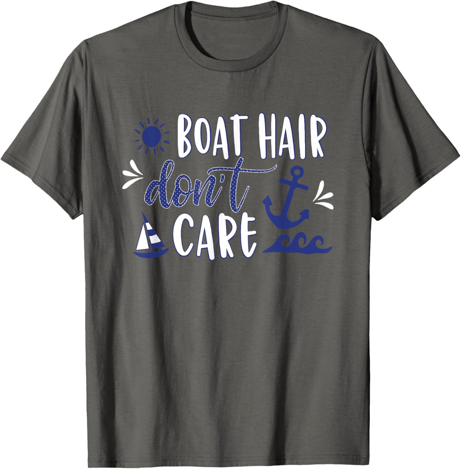 Boat Hair Don Care Funny Beach Boating Men
