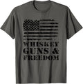 Whiskey Guns Freedom Usa Flag Drinking Funny Mens Gun