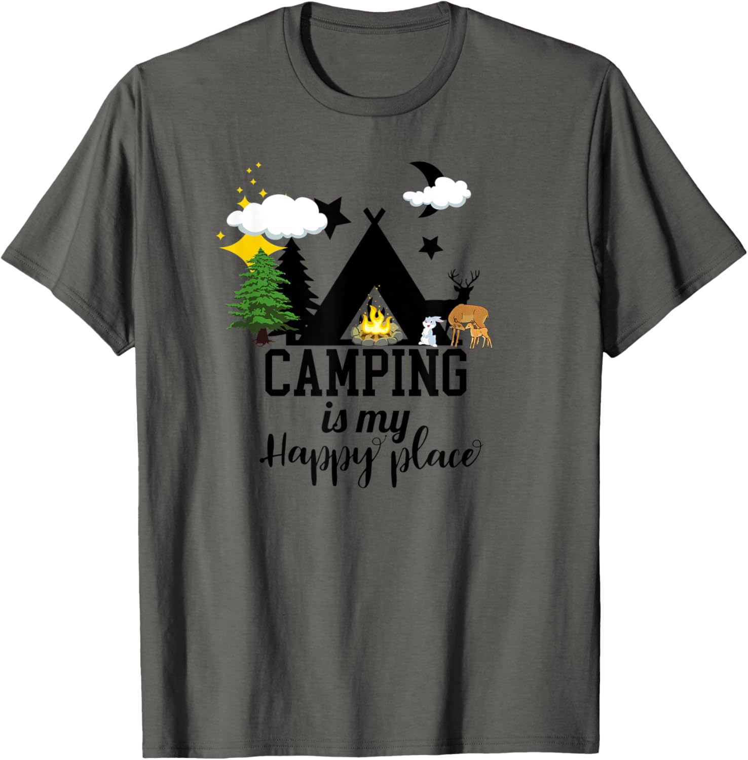 CAMPING IS MY HAPPY PLACE for Men Women Adults Kids Seniors
