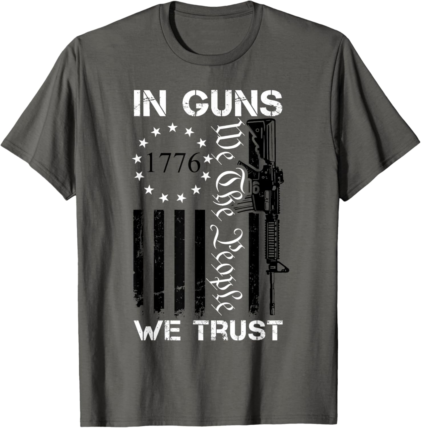 In Guns We Trust We People Usa Flag Pro Gun Ar15 T