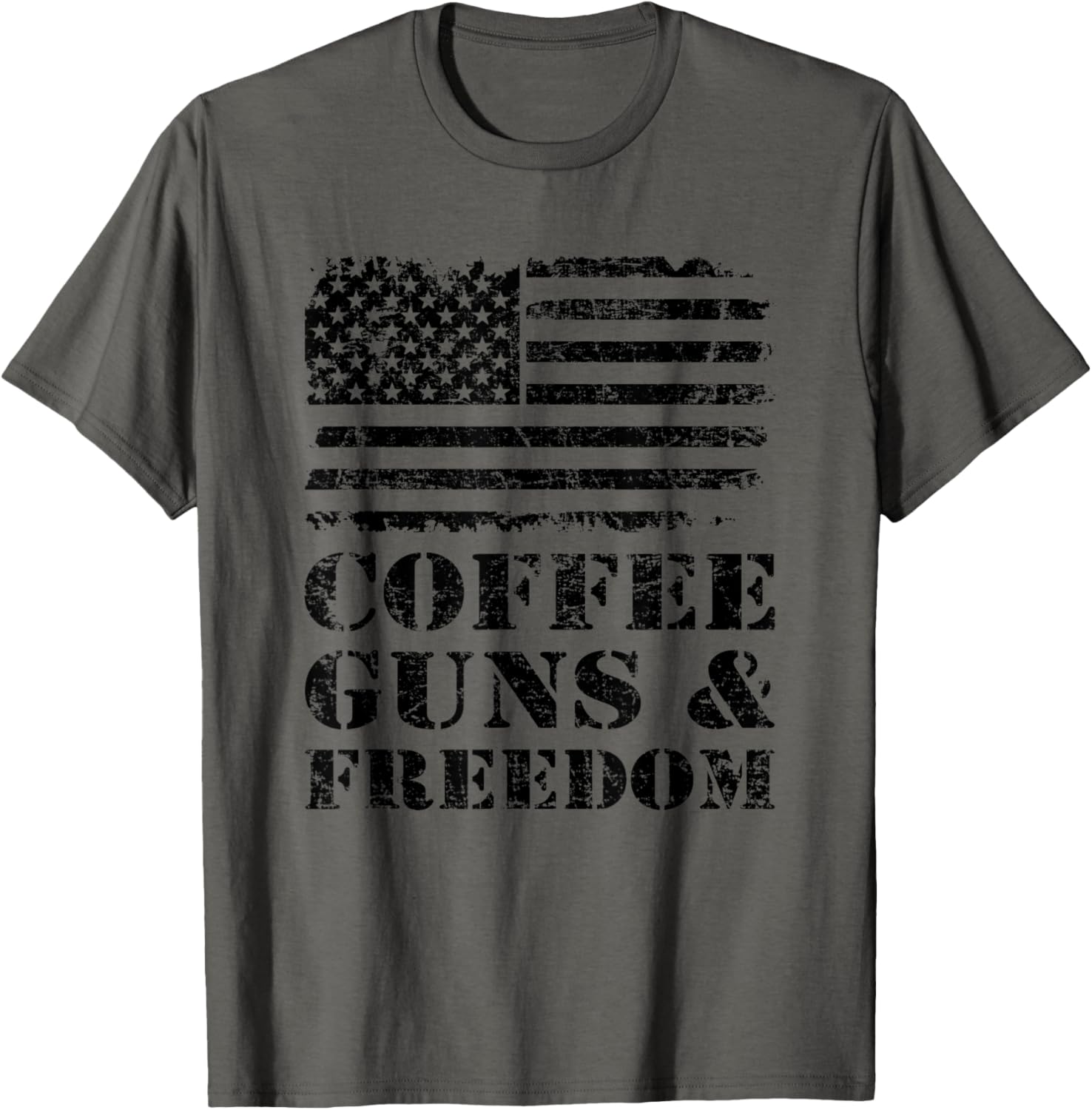 Coffee Guns Freedom 2A American Flag Funny Pro Gun T Shirt Women