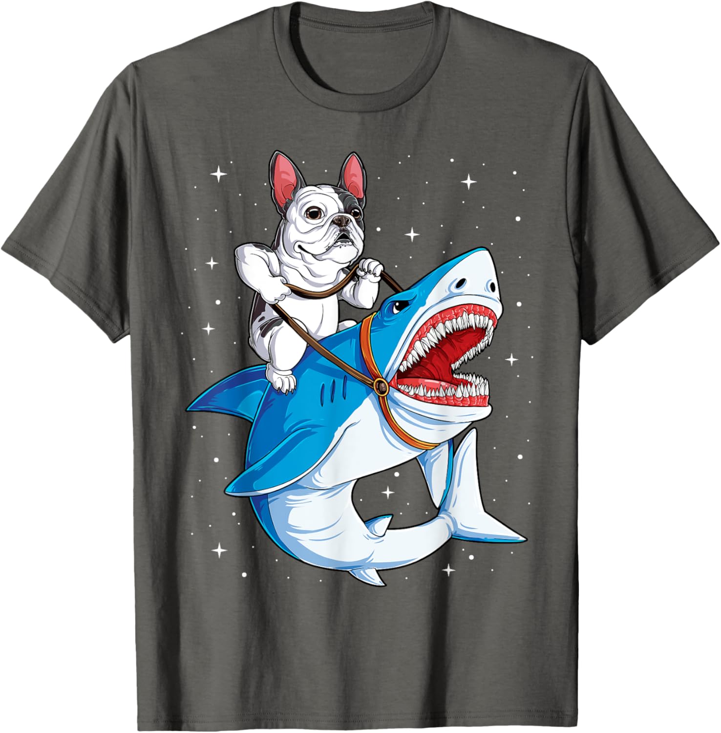 French Bulldog Shark T shirt Kids Space Galaxy Jawsome Gifts