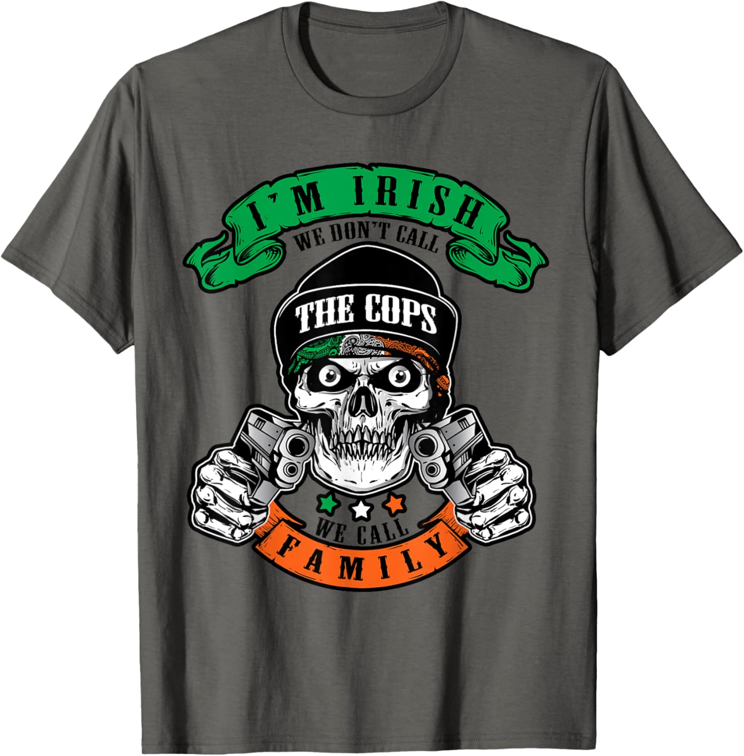 Irish Mob Shirt Skull Skeleton Bandana Gangster Gun Mafia