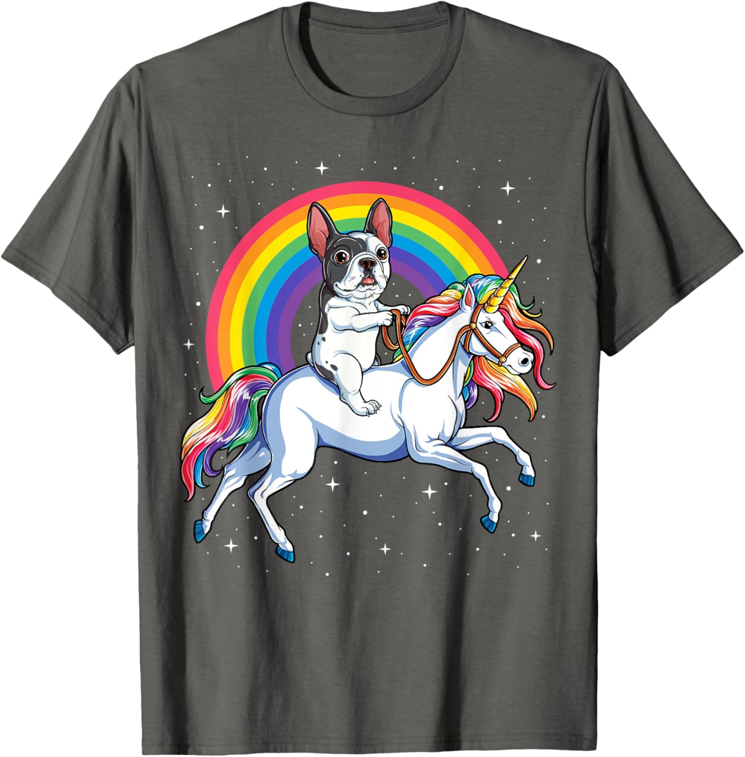 French Bulldog Unicorn Shirt Girls Space Galaxy Frenchicorn