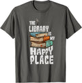 Librarian Gift Funny Library Happy Place Reading Book Lover