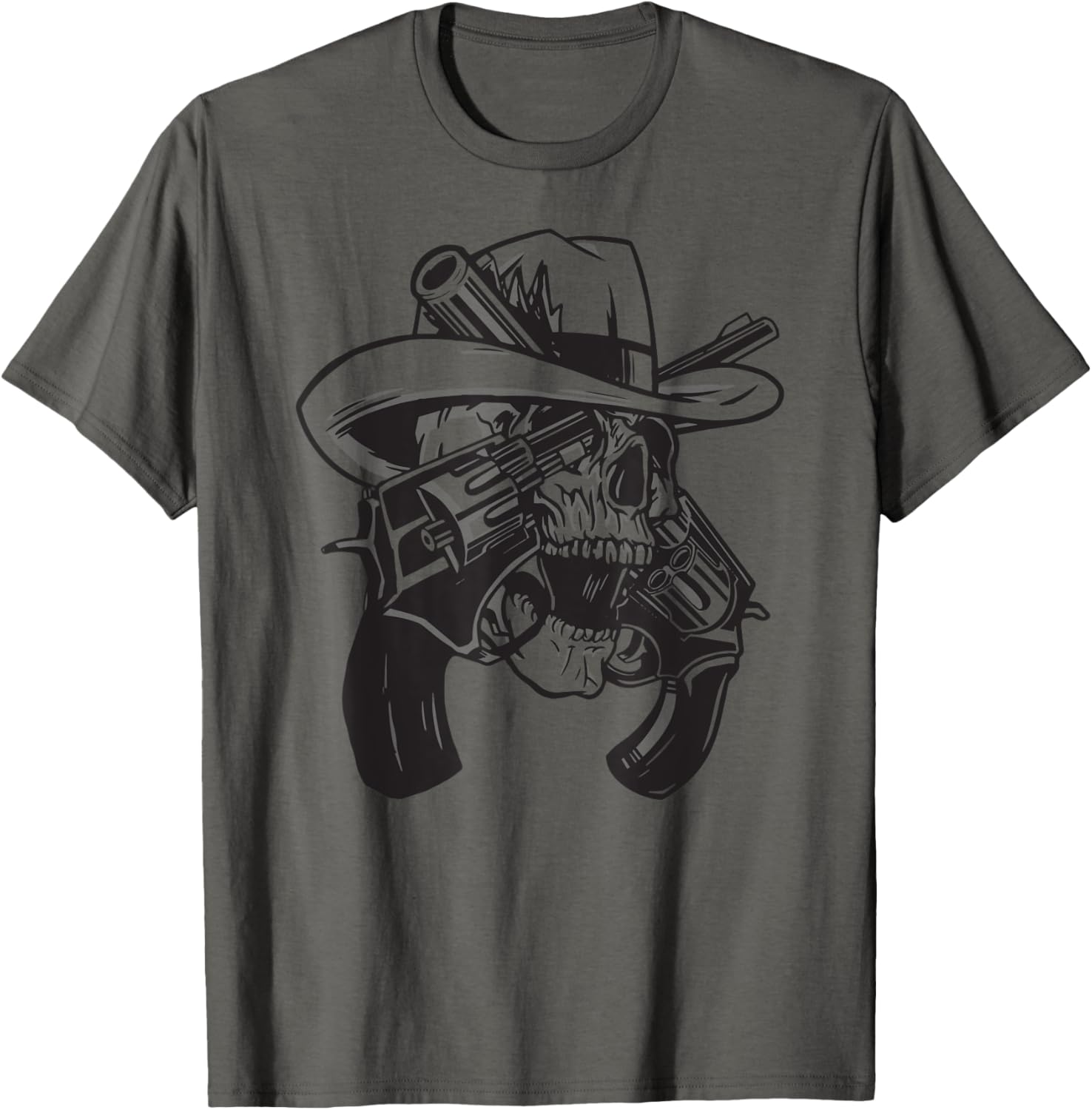 Skull With Crossing Pistols Or Guns
