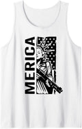 Merica Patriotic Pro Gun Usa Liberty Lady 4Th Of July Gun Tank