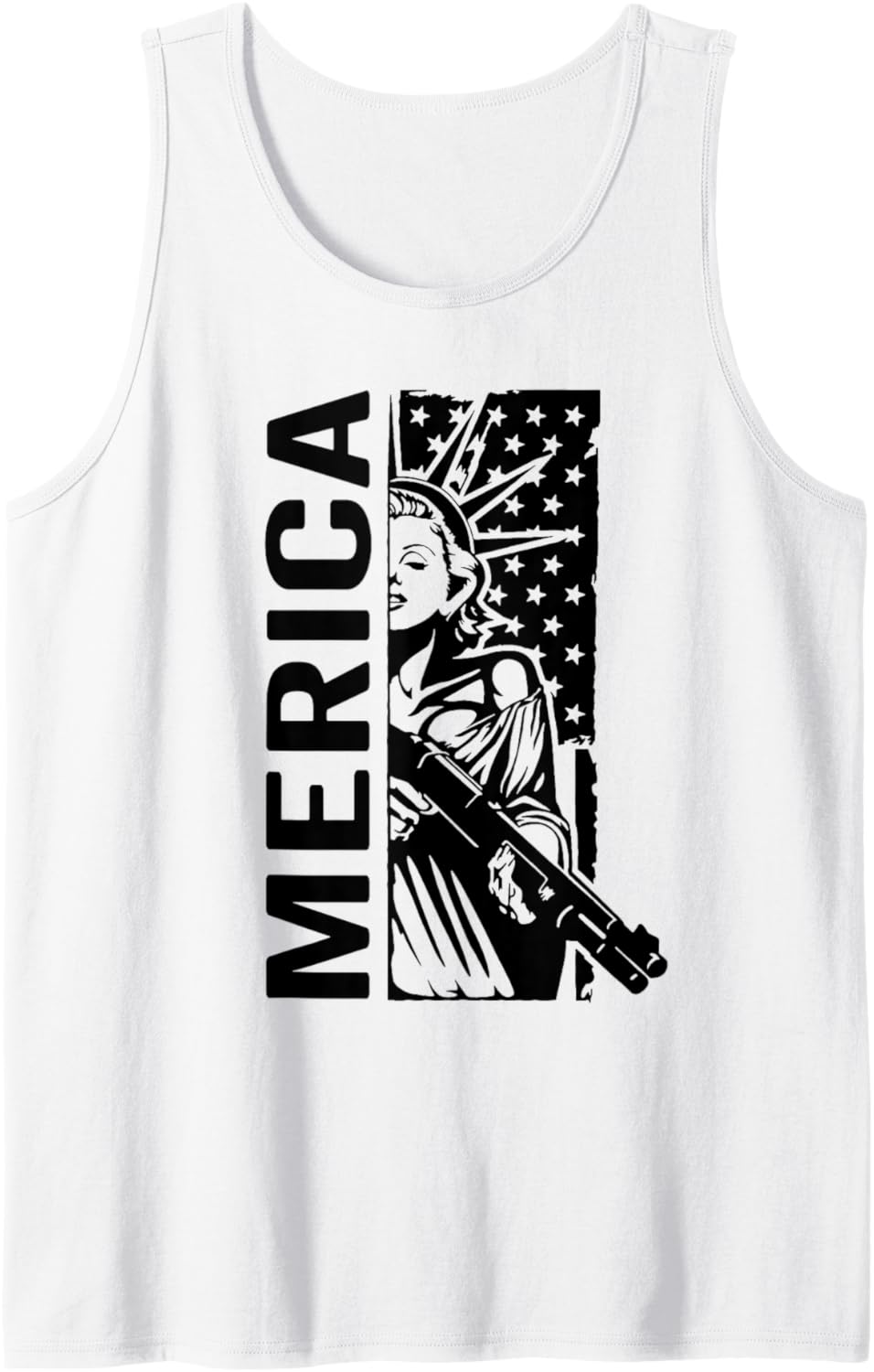 Merica Patriotic Pro Gun Usa Liberty Lady 4Th Of July Gun Tank