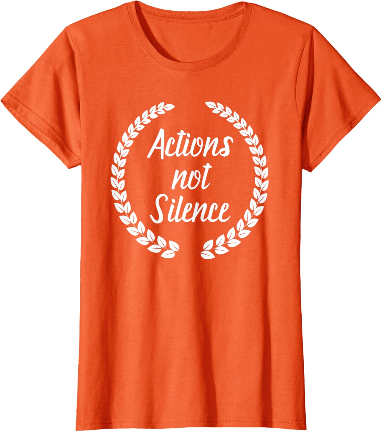 Womens Gun Control Tshirt Actions Not Silence Orange Shirt
