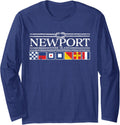 Newport Rhode Island Nautical Boat Flag Long Sleeve