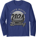 Retro I Love Motor Boating Vintage Funny Boat