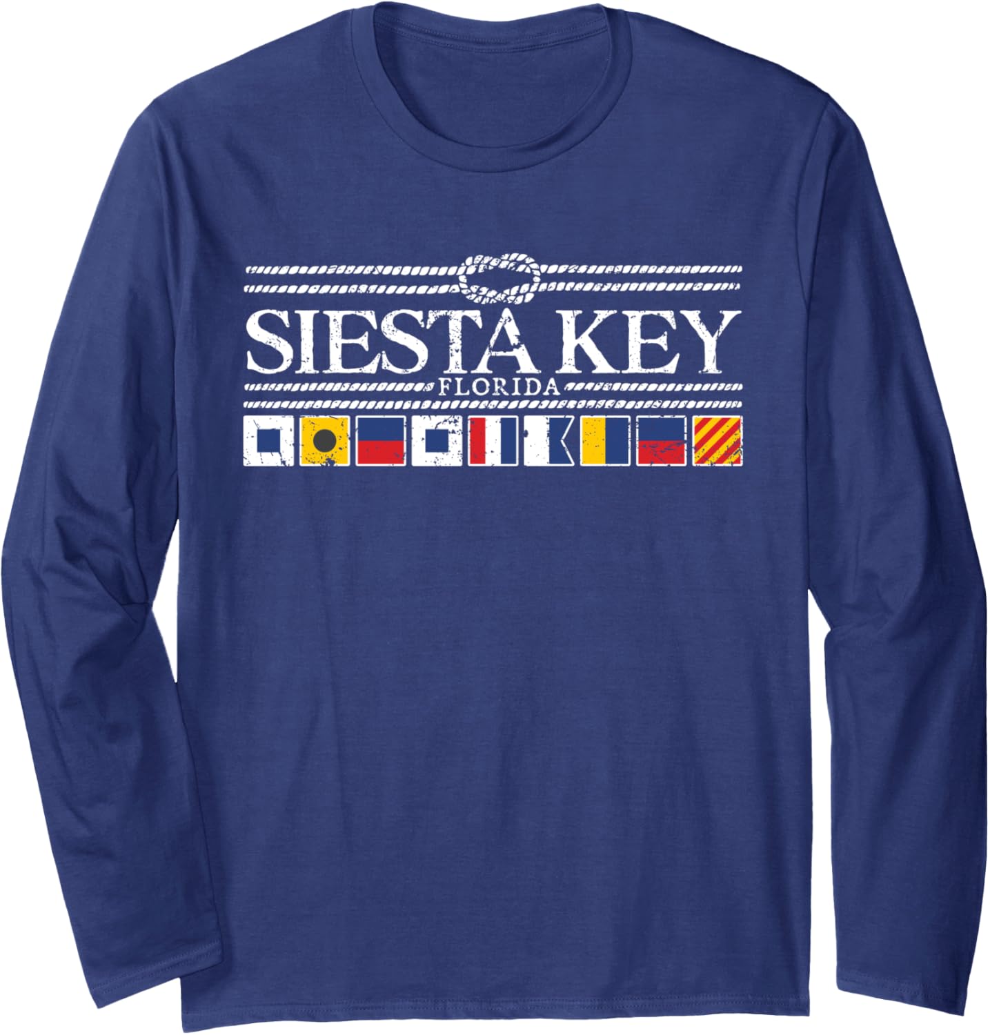 Siesta Key Florida Nautical Boat Flag Long Sleeve