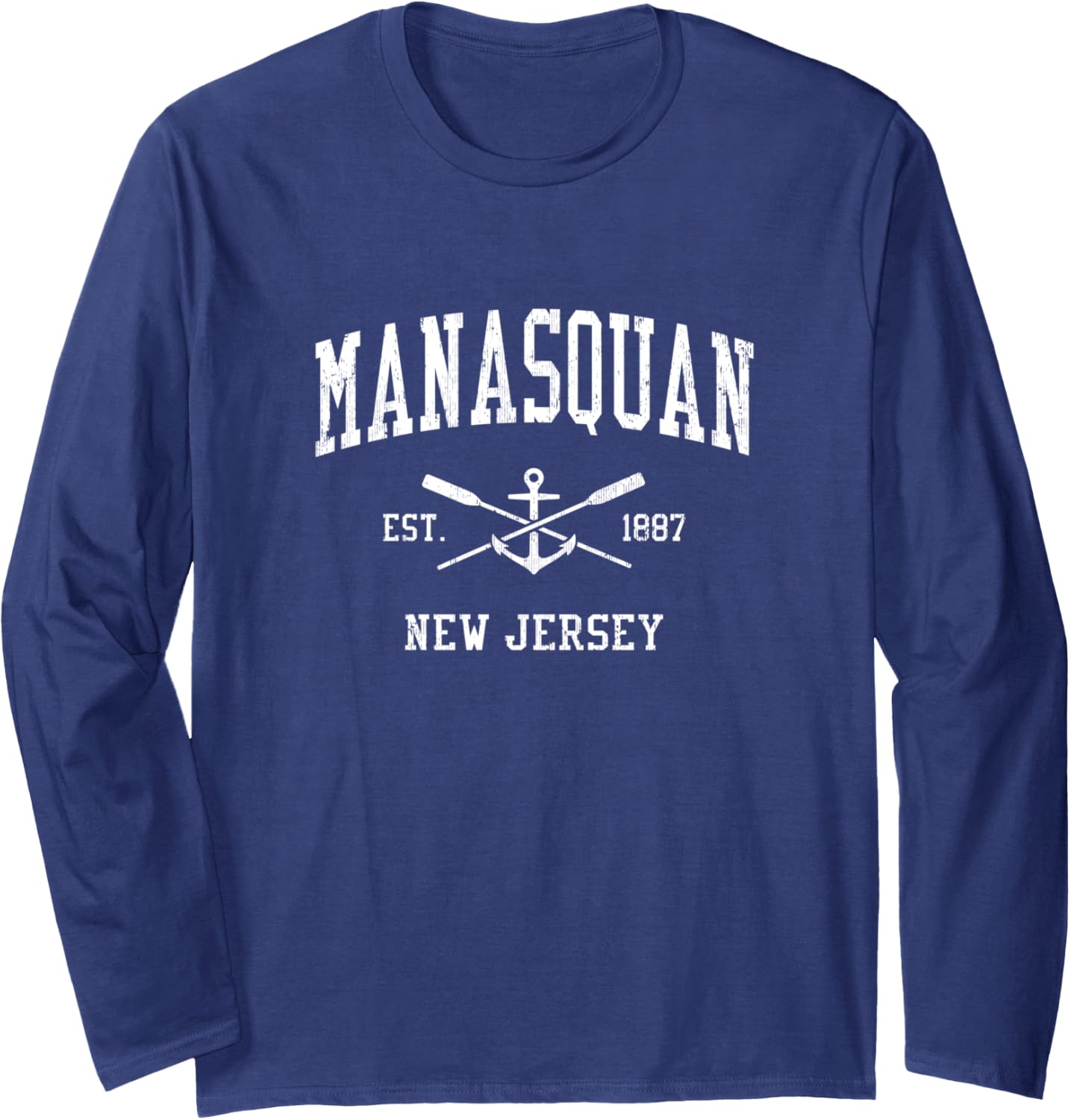 Manasquan Nj Vintage Crossed Oars Boat Anchor Sports