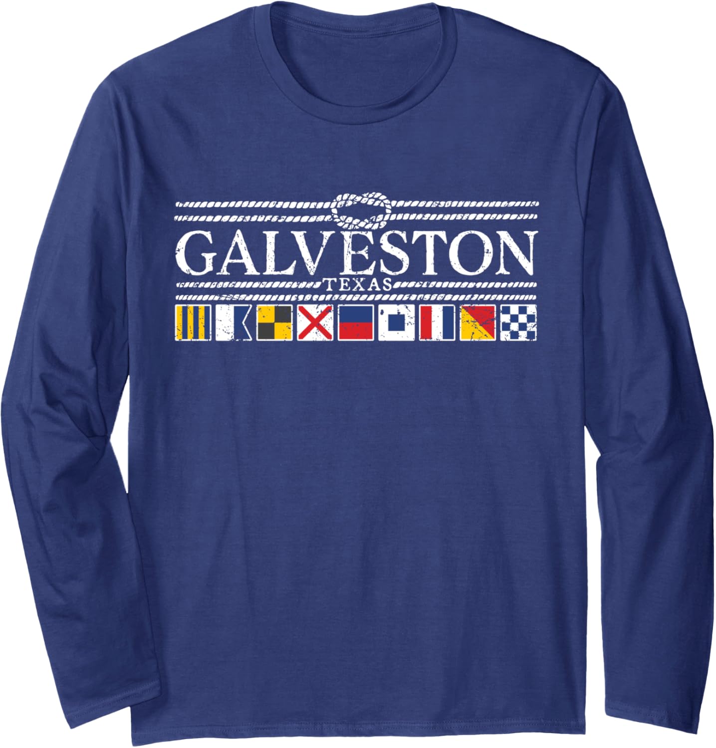 Galveston Texas Nautical Boat Flag Long Sleeve