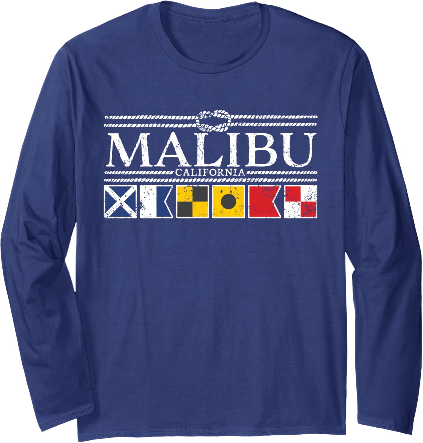 Malibu California Nautical Boat Flag Long Sleeve