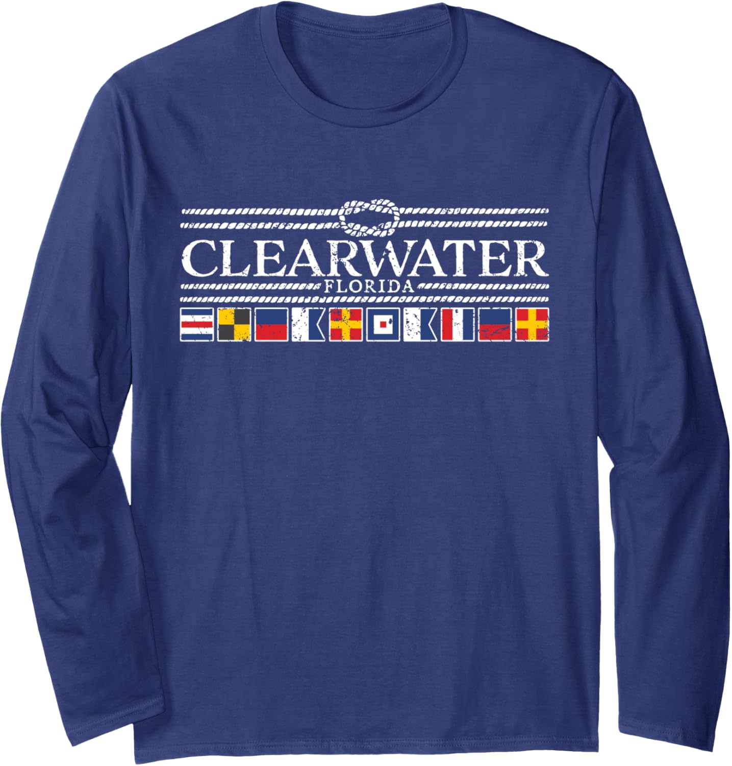 Clearwater Florida Nautical Boat Flag Long Sleeve