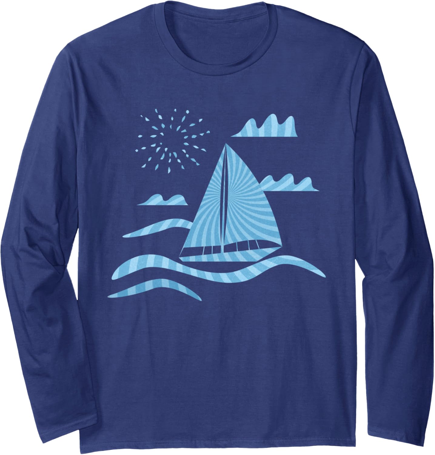 Sailboat Groovy Vintage Boat Men Women Sailing Long