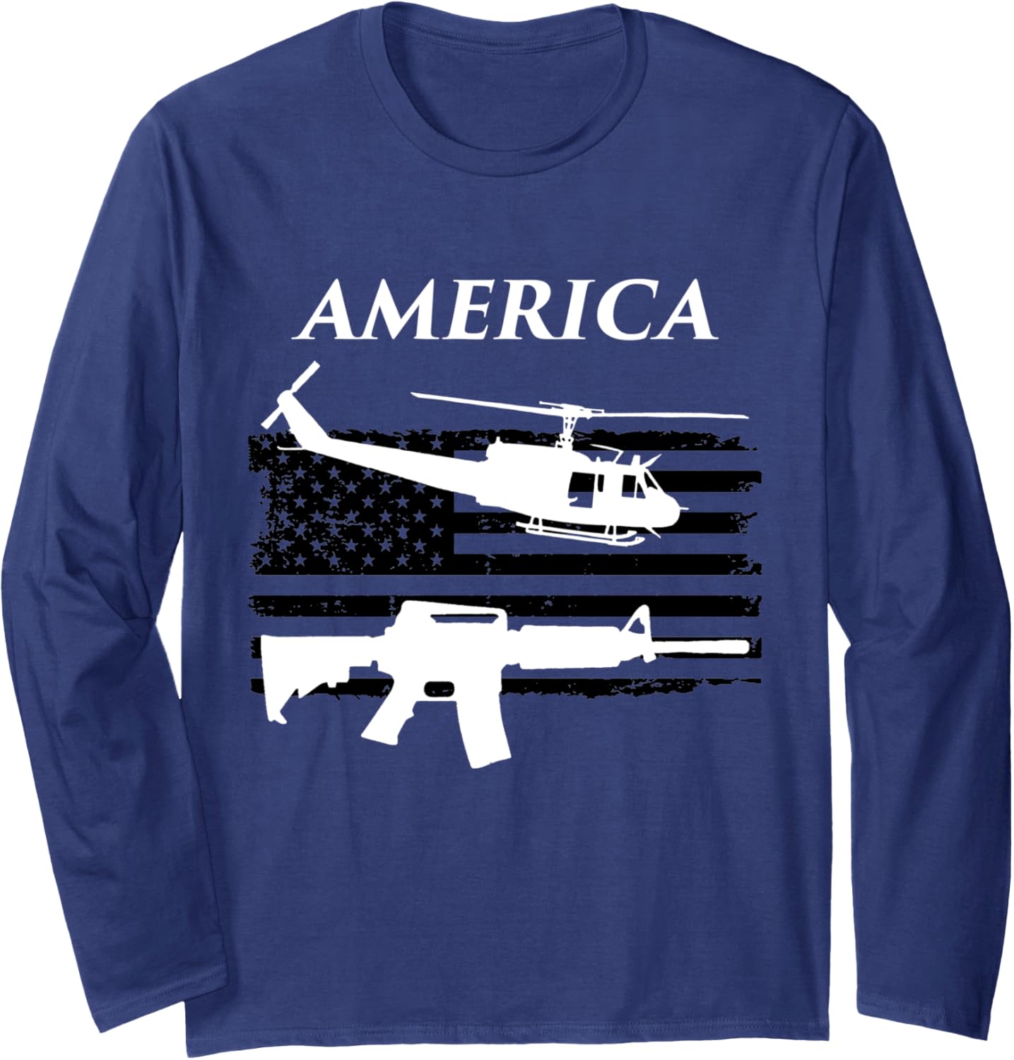 America Huey Guns T Shirt Guys Long Sleeve