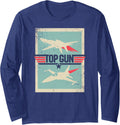 Top Gun Inverted Cutout With Distressing Action Movie Long Sleeve